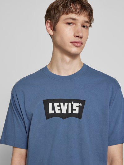 Levi's® T-shirt met labelprint Jeansblauw - 3