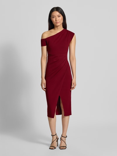 Lipsy Knielanges Kleid mit Gehschlitz Bordeaux 4
