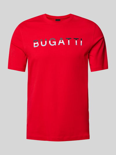 bugatti T-Shirt mit Label-Print Rot 1