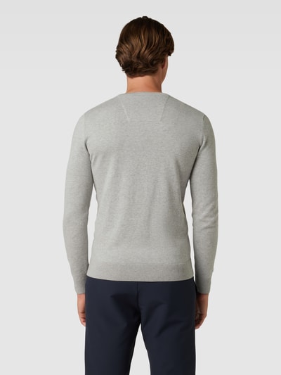 Tom Tailor Gebreide pullover met logostitching Lichtgrijs gemêleerd - 5