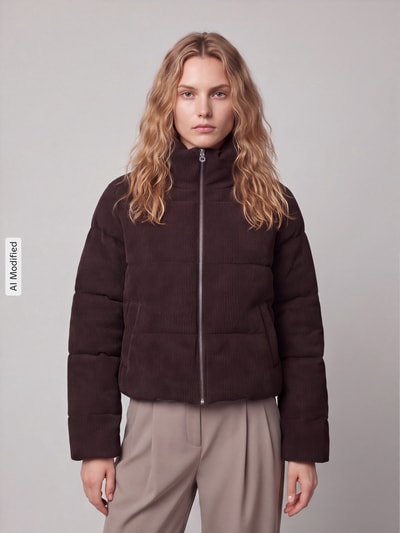 ONLY Steppjacke mit hohem Stehkragen Schoko 4