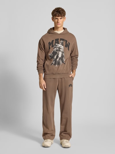 Review X MATW Sweatpants mit elastischem Bund Mittelbraun 1