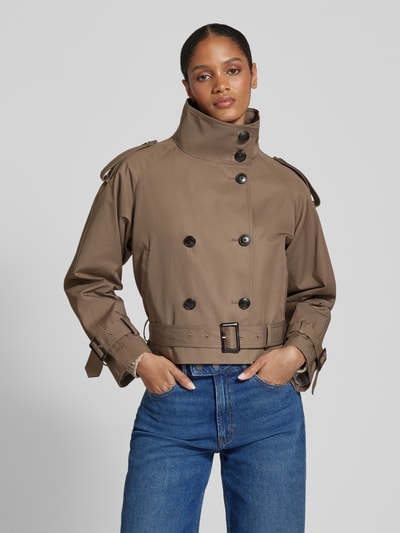 Tommy Hilfiger Cropped Trenchcoat mit Stehkragen Taupe 4