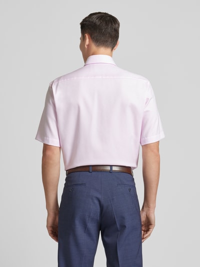 Eterna Comfort fit zakelijk overhemd met all-over motief Roze - 5