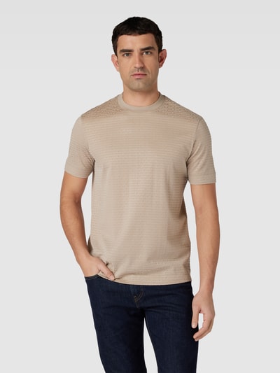 Emporio Armani T-Shirt mit Allover-Label-Motiv Beige 4