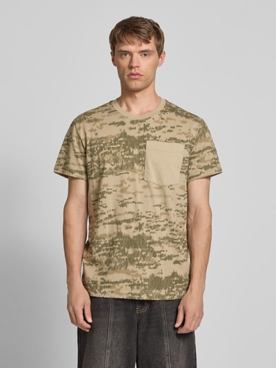 G-Star Raw T-Shirt mit Rundhalsausschnitt und Brusttasche Beige 4