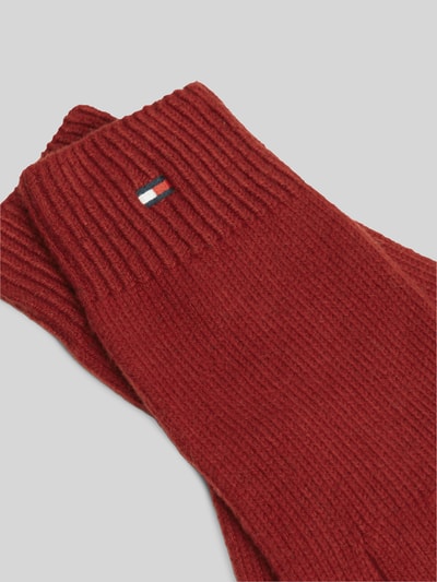 Tommy Hilfiger Handschuhe aus Baumwoll-Mix mit Woll-Anteil Dunkelrot 2