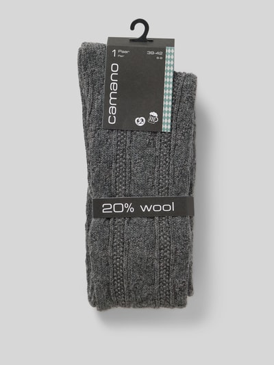 camano Skarpety z prążkowanym wykończeniem Antracytowy melanż 3