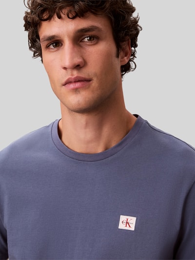 Calvin Klein Jeans męski t-shirt o kroju regular fit z czystej bawełny Jeansowy niebieski 3