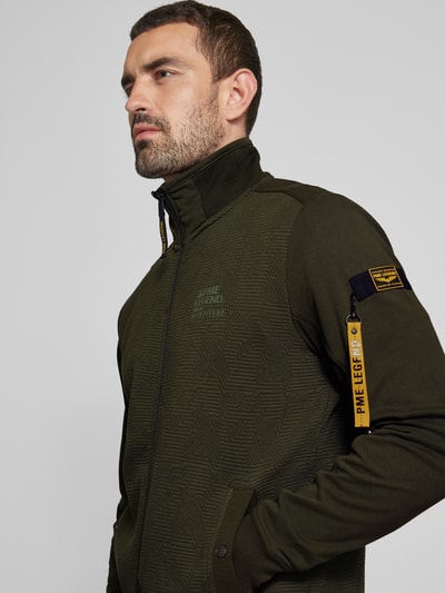 PME Legend Sweatjack met opstaande kraag Olijfgroen - 3