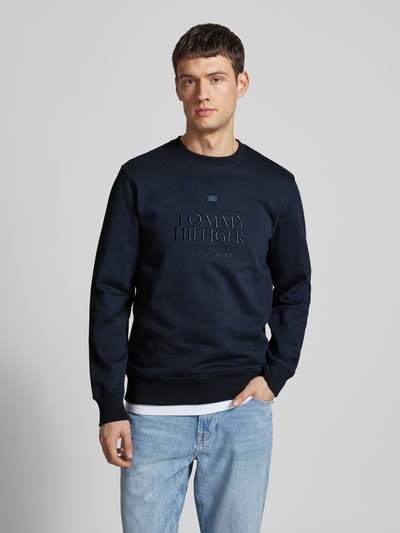 Tommy Hilfiger Regular Fit Sweatshirt aus reiner Baumwolle Marine 4