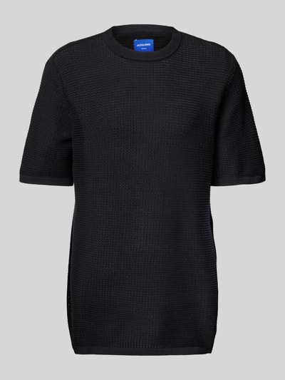 Jack & Jones Strickshirt mit Rundhalsausschnitt Modell 'ALMERIA' BLACK 2