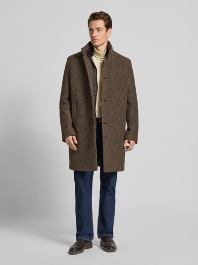 Cinque Mantel aus Schurwoll-Mix Modell 'BURTON' Taupe 1