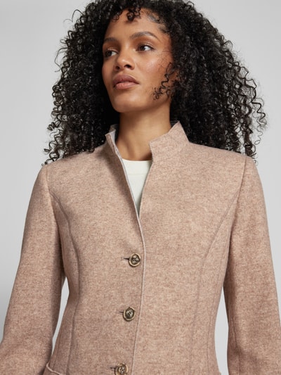 WHITE LABEL Leinenblazer mit Ziernähten Sand 3