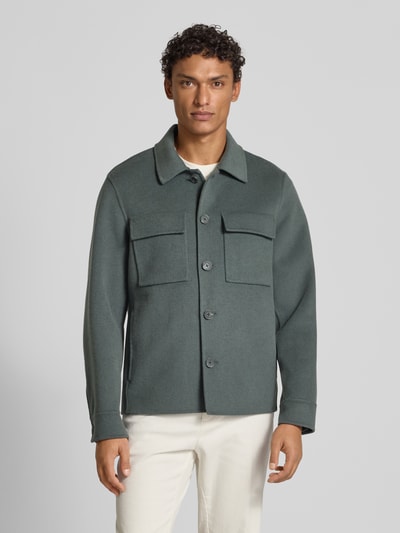 Marc O'Polo Regular Fit Hemdjacke aus Woll-Mix Graphit 4