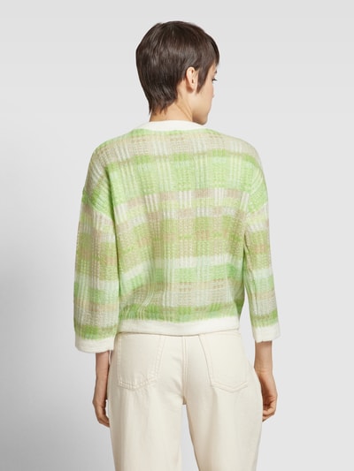 OPUS Sweter z dzianiny ze wzorem na całej powierzchni ‘Polira’ Jasnozielony 5