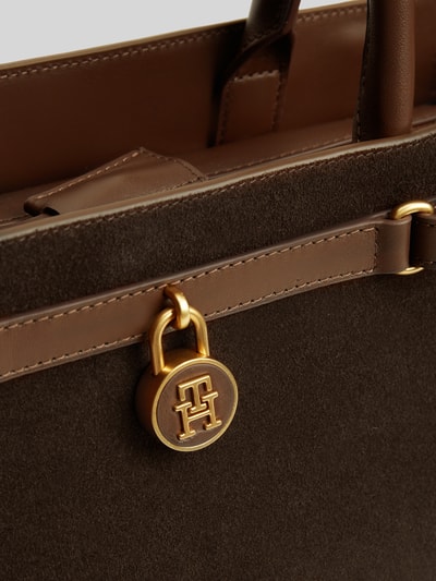 Tommy Hilfiger Handtas met handvat van echt suède met logodetail Donkerbruin - 3