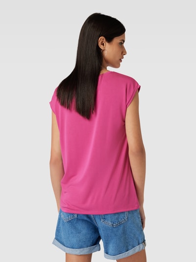 Pieces T-Shirt mit V-Ausschnitt Modell 'KAMALA' Pink 5