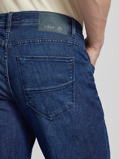 Brax Straight fit jeans met labelpatch, model 'CADIZ' Marineblauw - 3