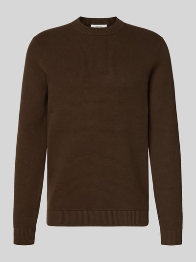 SELECTED HOMME Regular fit pullover van puur katoen, model 'DANE' Chocoladebruin - 2