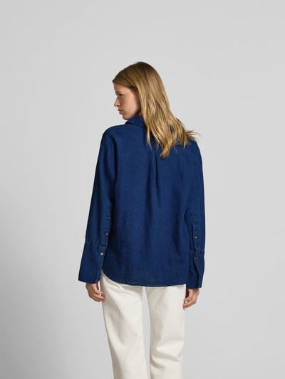 Closed Jeansbluse aus Leinen-Mix Marine 5