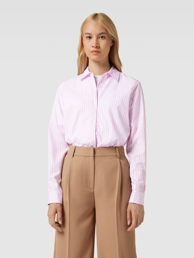 HUGO Bluzka koszulowa ze wzorem w paski model ‘THE ESSENTIAL’ Różowy 4