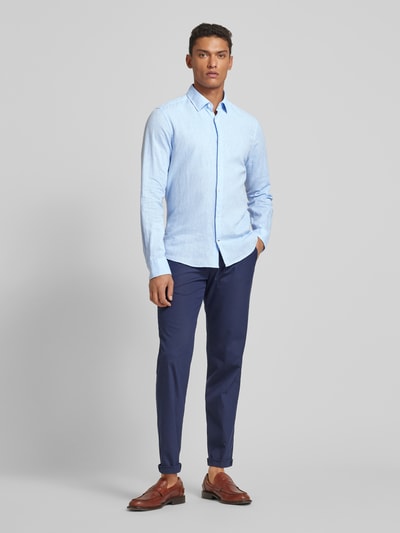 Joop! Slim Fit Slim fit vrijetijdsoverhemd met kentkraag Marineblauw - 1