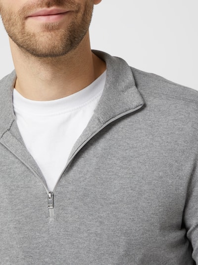 Selected Homme Troyer aus Pima-Baumwolle Modell 'Berg' Hellgrau Melange 3