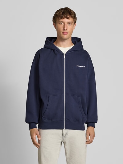Pegador Oversized sweatjack met logostitching en capuchon Marineblauw - 4