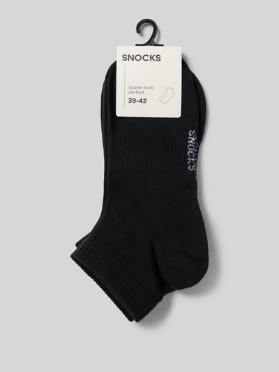 Snocks Socken mit Strukturmuster Modell 'Quarter' im 2er-Pack Black 3
