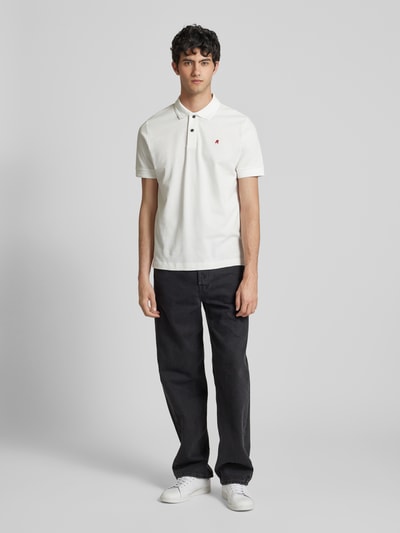 Replay Regular Fit Poloshirt mit Logo-Stitching Offwhite 1