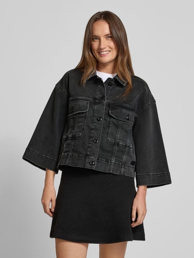 MOS MOSH Kurtka jeansowa z szerokimi rękawami model ‘Penn Deluxe’ Antracytowy 4