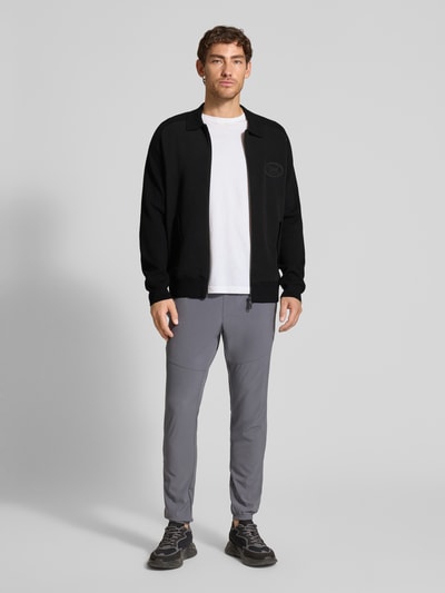 BOSS Green Relaxed Fit Strickjacke aus Viskose-Mix Modell 'HOLE' Black 1