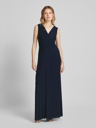 Vera Mont Abendkleid mit V-Ausschnitt und Raffungen Marine 4