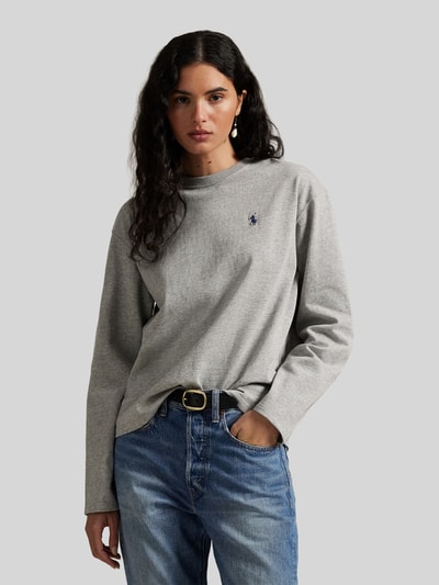 Polo Ralph Lauren Relaxed Fit Langarmshirts aus reiner Baumwolle Mittelgrau Melange 4