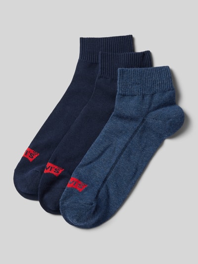 Levi's® Socken mit Label-Detail Modell 'MID CUT BATWING LOGO' im 3er-Pack Jeansblau 1