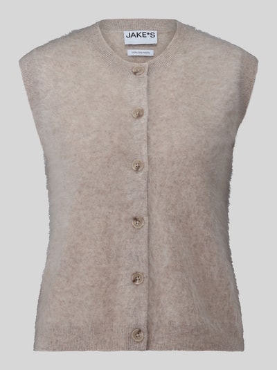 Jake*s Casual Regular Fit Weste aus reinem Kaschmir Taupe Melange 2