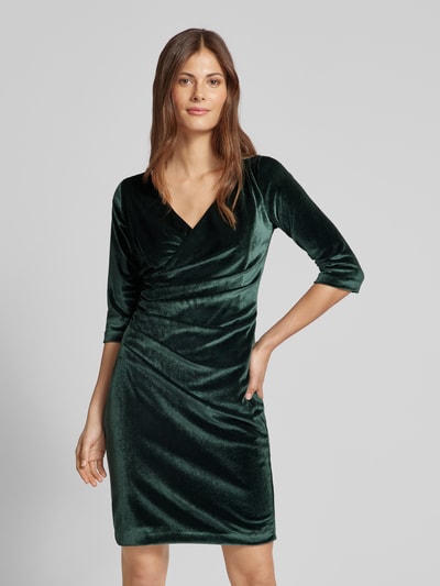 Paradi Knielanges Cocktailkleid in Wickel-Optik Dunkelgruen 4