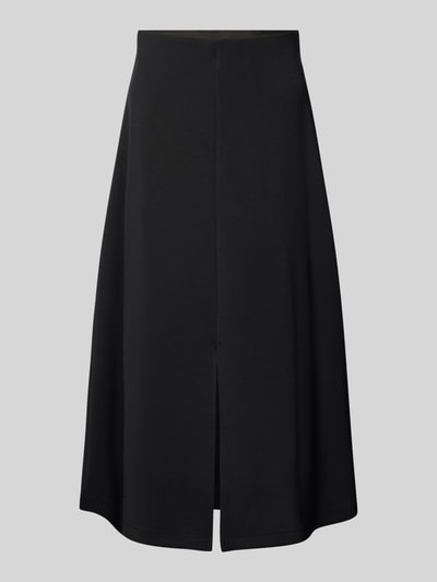 Produktfoto, Midirock mit elastischem Bund von Christian Berg Woman, schwarze Farbe, lockere Passform, elastischer Material-Mix mit Modal-Anteil, Midilänge, Bundweite bei Größe S 80 cm