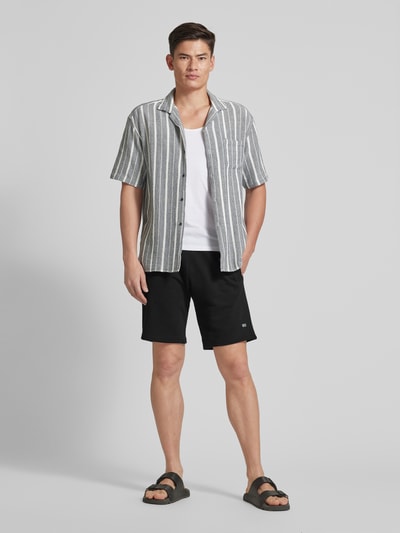 Christian Berg Men Sweatshorts met labeldetail Zwart - 1