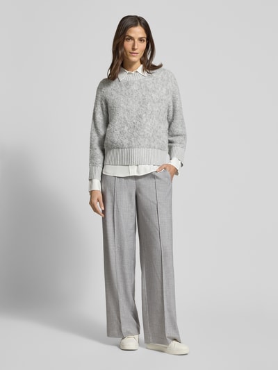 OPUS Gebreide pullover met ribboorden, model 'Pennan' Lichtgrijs gemêleerd - 1