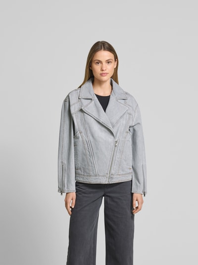Iro Oversized Jeansjacke mit Eingrifftaschen Hellgrau 4
