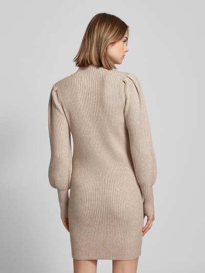 Only Gebreide jurk met turtleneck, model 'KATIA' Beige gemêleerd - 5