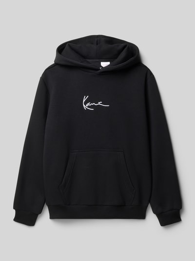 KARL KANI Bluza o kroju regular fit z mieszanki bawełny z kapturem i nadrukiem z logo Czarny 1