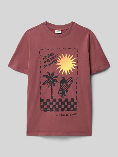 s.Oliver RED LABEL regular fit T-shirt van puur katoen Mauve - 1