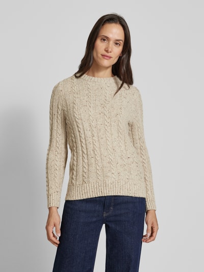 Gant Wollpullover mit Zopfmuster Offwhite 4