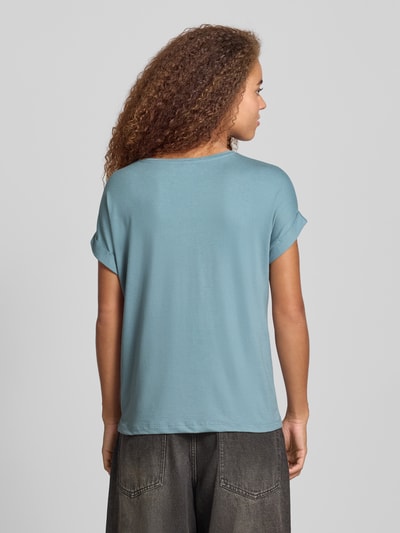 Only Relaxed fit T-shirt van viscosemix, model 'MOSTER' Oceaanblauw - 5
