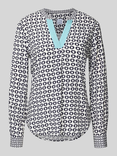 Emily Van den Bergh Blouseshirt van viscose met V-hals Donkerblauw - 2