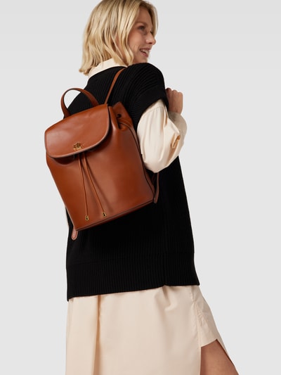 Lauren Ralph Lauren Rucksack aus Leder mit Label-Applikation Modell 'WINNY' Cognac 1