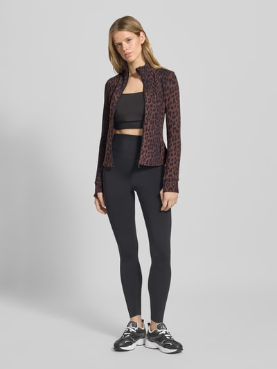 OH APRIL Kurtka treningowa ze stójką model ‘Aspen’ Średniobrązowy melanż 1